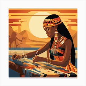 Egyptian Woman Painting Canvas Print