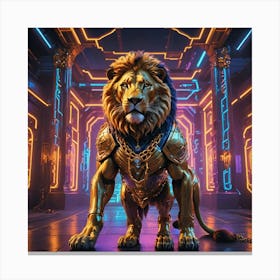 Futuristic Lion Canvas Print