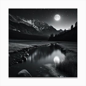 Moonlight In The Mountains 1 Canvas Print