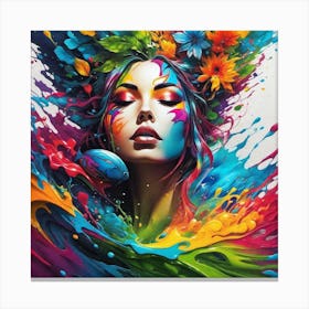 Colorful Woman 3 Canvas Print