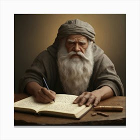 Old Man Writing 1 Canvas Print