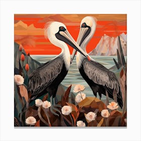 Bird In Nature Brown Pelican 2 Canvas Print