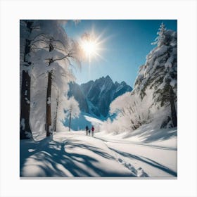 Winter Landscape In The Alps Canvas Print