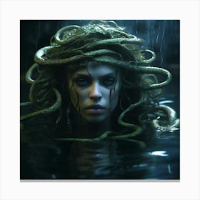 Medusas Beauty Is Captured In A Fleeting Moment Of Respite Her Snakelike Locks Canvas Print