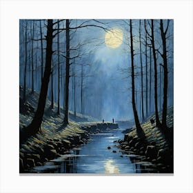 Moonlight In The Woods Canvas Print