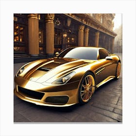 Gold Ferrari 6 Canvas Print