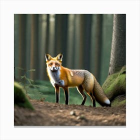 Red Fox In The Forest 9 Canvas Print