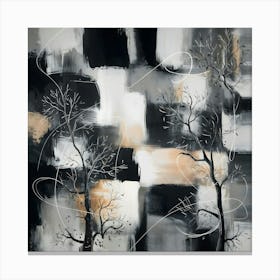 Abstract Trees In A Unique Monochromatic Style Canvas Print