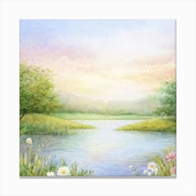 Watercolor Landscape Painting 6 Canvas Print