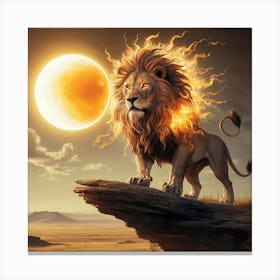 Lion On The Rock 1 Canvas Print