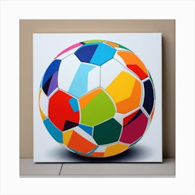 Pelota De Futbol Coloreada Canvas Print