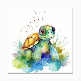 Baby Sea Turtle Watercolour Canvas Print