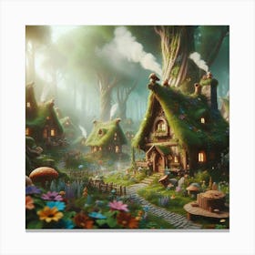 Fairy Village paintings art print Canvas Print