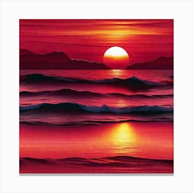 Sunset Over The Ocean 40 Canvas Print