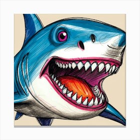 Shark Drawing 10 Canvas Print