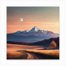 Moonlight In The Mountains 1 Canvas Print