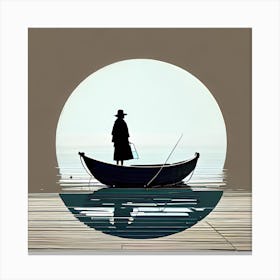 Man On A Boat Canvas Print