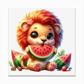 Watermelon Lion Canvas Print