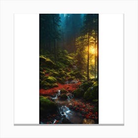 Sunset In The Forest 6 Canvas Print
