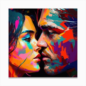 Couple In Love Kiss Fine Art Style Portrait Canvas Print