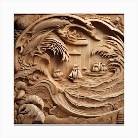 Carved Wood Art Canvas Print