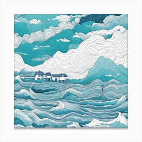 House On The Sea Canvas Print