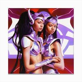 Two Women In Silver Canvas Print