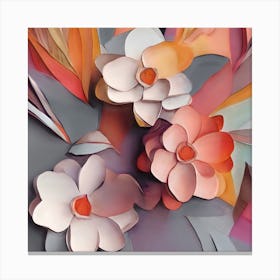 Muted Floral Collage Canvas Print