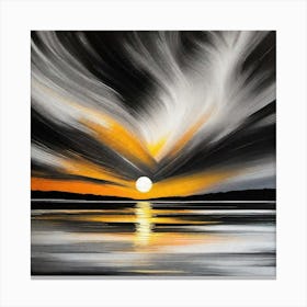 Sunset Over Water 1 Canvas Print