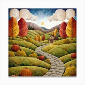 The Winding Road Home. In the middle of the meadows 18 Canvas Print