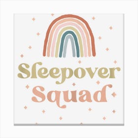 Birthday Boho Rainbow Sleepover Squad Pajamas For Girls Canvas Print