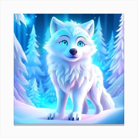 Wolf In The Snow Canvas Print