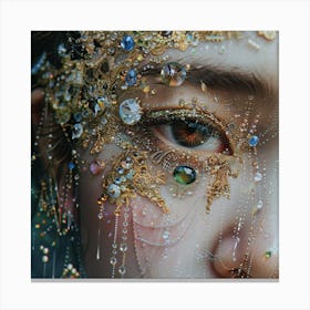 Woman'S Face With Jewels Canvas Print