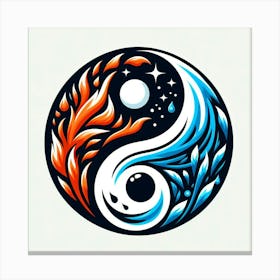 Yin Yang Fire & Water Canvas Print