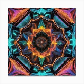 Octagonal Fractal Patternradiant Multicolour Luminousneonsynthography Abstract By Jacob Law 669169604 (2) Canvas Print