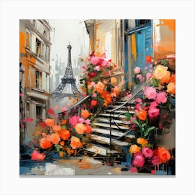 Paris Flowers Canvas Print