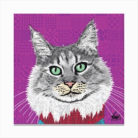 Huck Maine Coon Square Canvas Print