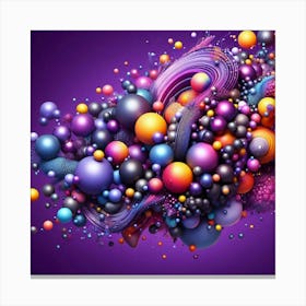 Abstract Spheres On Purple Background Canvas Print