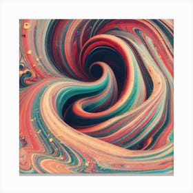 Close-up of colorful wave of tangled paint abstract art 3 Canvas Print