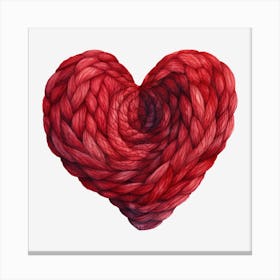 Heart Of Red Yarn Canvas Print