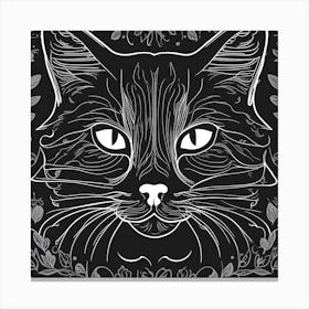 Cat Head Vector Illustration Canvas Print