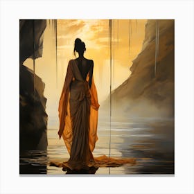 Woman At Sunset Stock Videos & Royalty-Free Footage Canvas Print