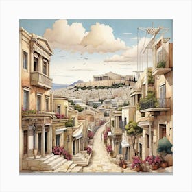 Athens Cityscape Canvas Print