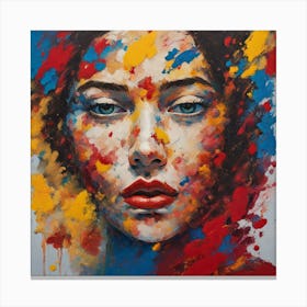 Woman With Paint Splashes Canvas Print