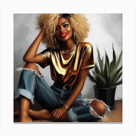 Afro Girl 78 Canvas Print