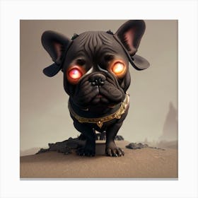 Dog With Red Eyes Canvas Print