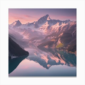 Swiss Alps At Sunset Canvas Print