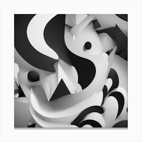 Black and White Abstract Art 1 Canvas Print