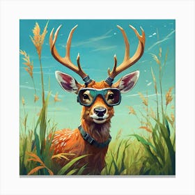 Deer In The Grass 6 Canvas Print