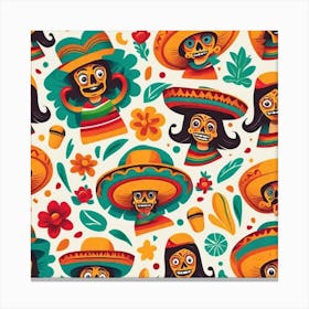 Mexican Day Of The Dead 7 Canvas Print